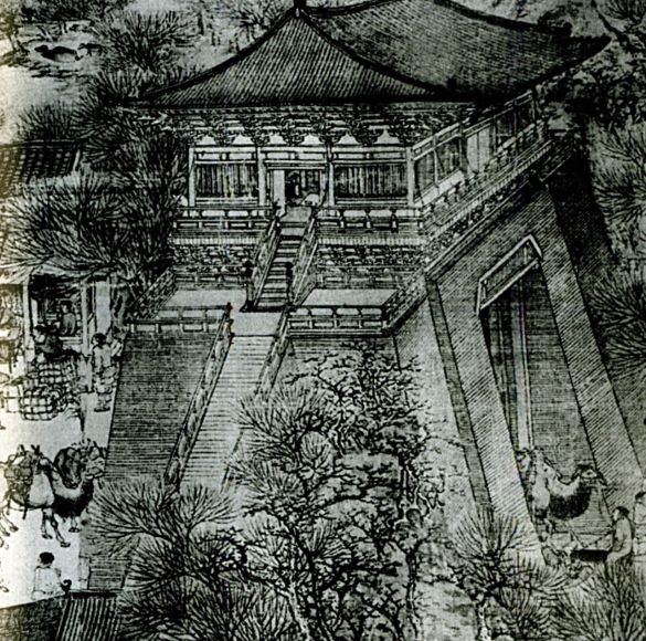 Часть дворцового комплекса в эпоху Сун.  (Средневековая китайская картина)