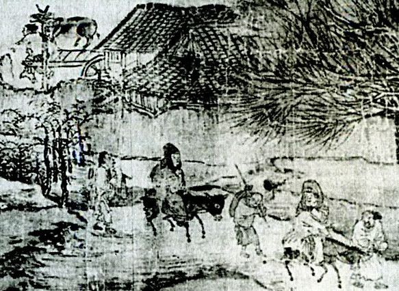 Путники. Средневековая китайская картина.