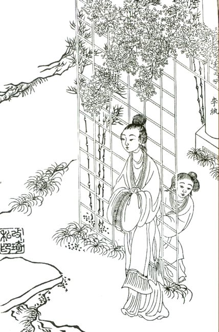 Иллюстрация к роману: Сон в Красном тереме. 19 век. Китай.