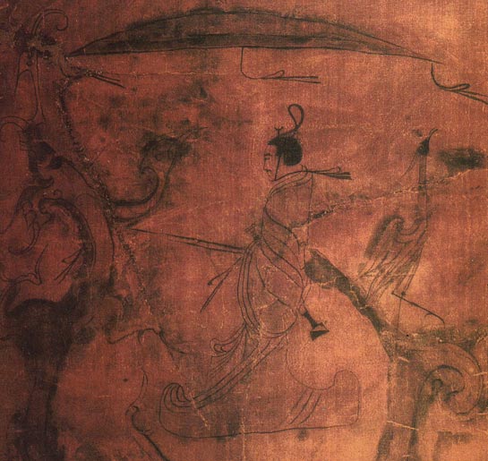 Дворянин на драконе. Рисунок на шелке. Китай 2- 3 век до н.э. 
