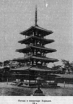 Буддийская пагода 7 века в Японии.
