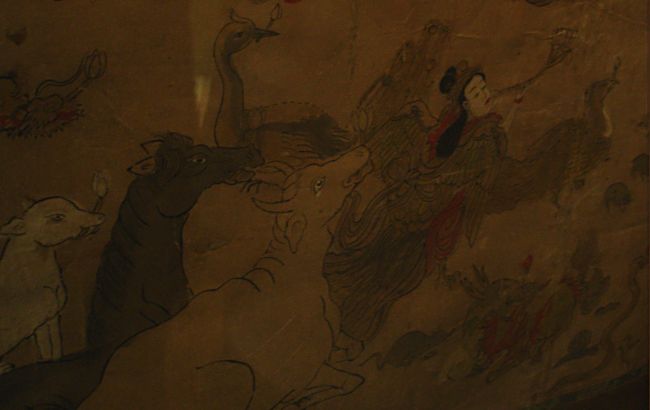 Преклонение перед Буддой животных и фантастических существ.(Нирвана Будды. Япония 19 век.  Эрмитаж. Фото Лимарева В.Н.)