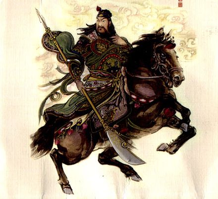 Средневековый китайский воин. Китайская картина.